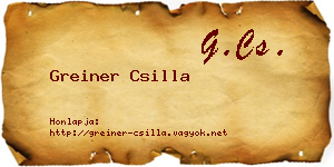 Greiner Csilla névjegykártya